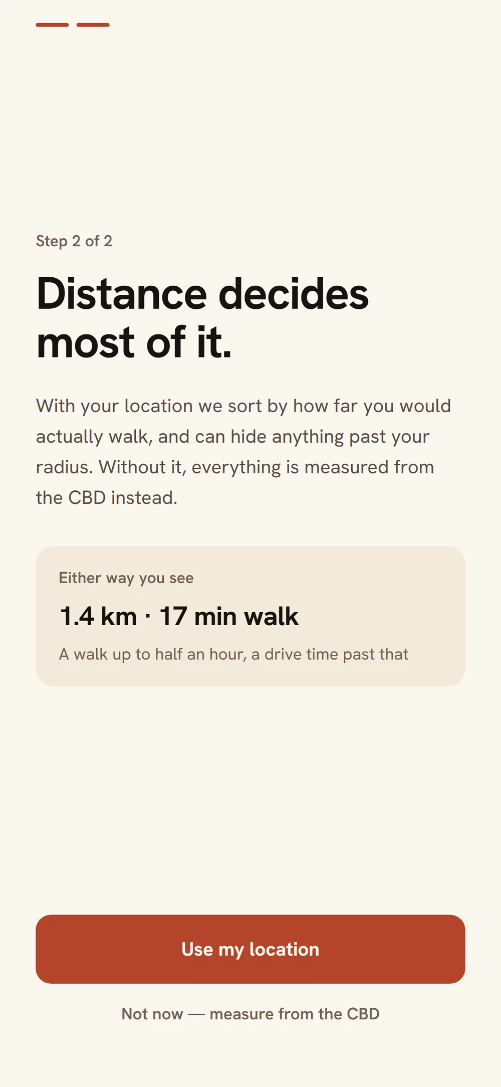 Location permission step